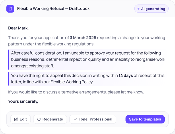 AI Assistant - compliant-draft showing an AI response