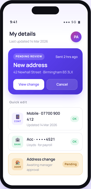 Employee profiles - my-details-mobile app dashboard