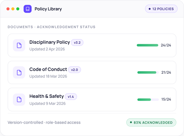HR Policies - policy-library showing all policies