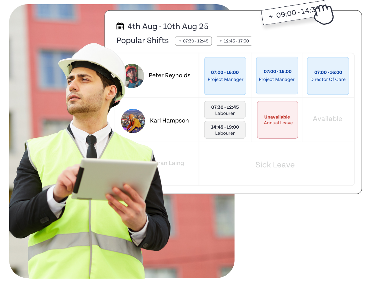 Construction Shift Scheduling and Digital Rota Management