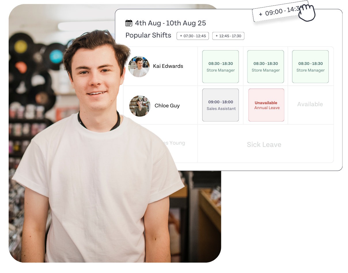 Retail Shift Scheduling and Rota Management HR Duo